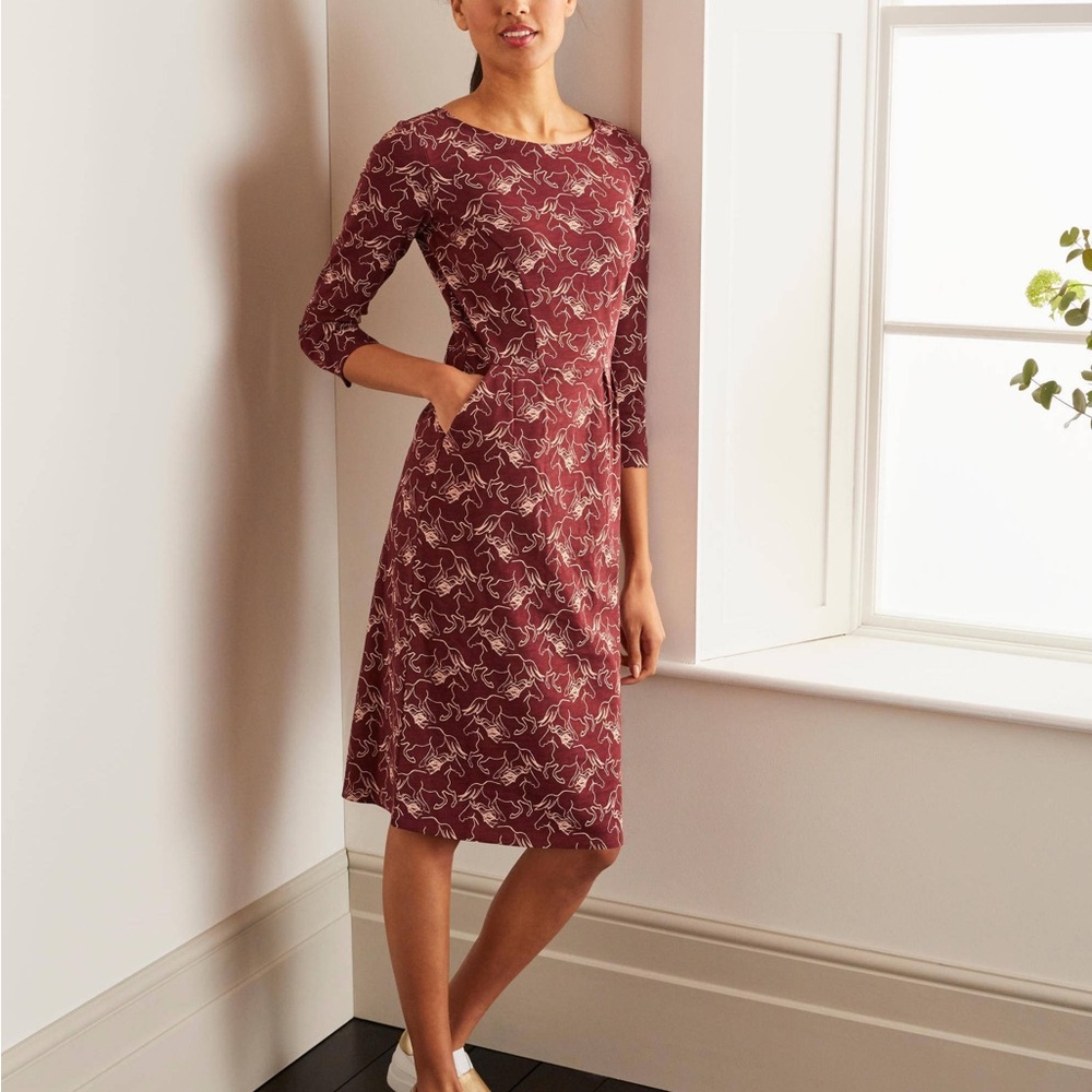 Boden Wild Horses 3/4 sleeve dress NWOT
